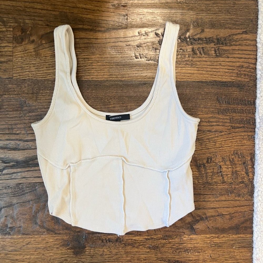 Forever 21 Beige Ribbed Tank Top - Picture 2 of 3
